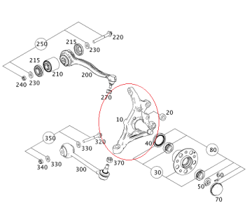 Mercedes W209/W203/W204 Clk Ön Aks Taşıyıcı/Aks Başı Sağ