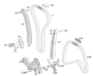 Mercedes W209 Clk 200/W203 271 Motor Tiriger Zincir Seti