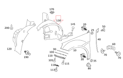 Mercedes W245 Çamurluk Davlumbazı Ön Sağ