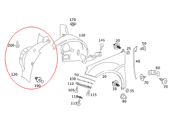 Mercedes W245 Çamurluk Davlumbazı Ön Sol