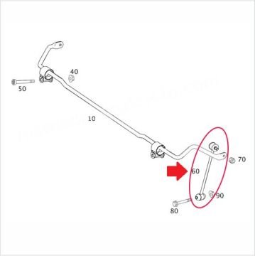 Mercedes E Glass W212/W204 Arka Viraj Askı Rotu-Z Rot Sol