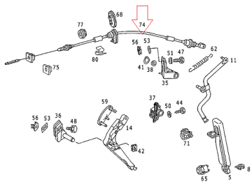 Mercedes W124/W201 190/W202 C200 601/602,603 Motor Dizel Gaz Teli, Gaz Halatı/Gaz Kelebek Kablosu