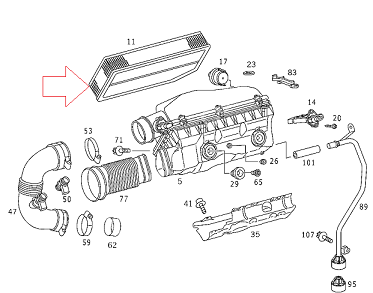 Mercedes ML163/W163 612 Motor Hava Flitresi