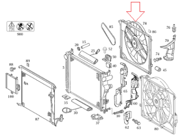 Mercedes S Glass W220,S220--S320  Klima Fanı- Fan Motoru Tek Motor Ve Kayış