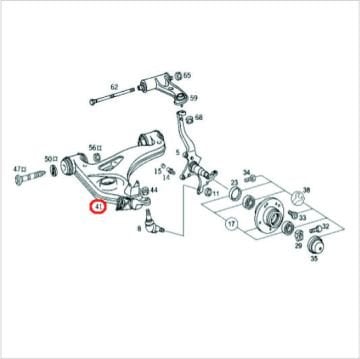 Mercedes W202/ W170/W208 Alt Salıncak Ön Sol Rotilsiz