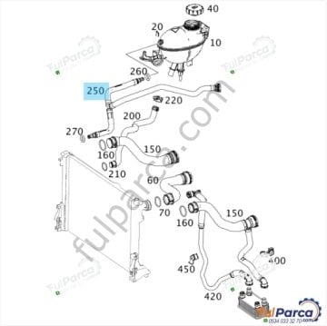 Mercedes W204 274 Motor Radyatör Yedek Su Depo Hortumu/Su Hortumu
