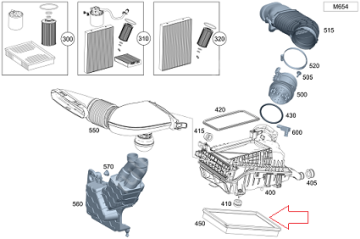 Vito W447/W448 654 Motor Hava Flitresi