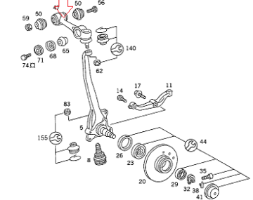 Mercedes W126 Rotilli Kol/Salıncak Üst Sağ