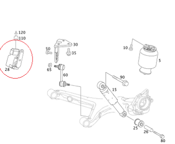 Mercedes W220/W211/Vito W639/Viano Arka Yükseklik Seviye Sensörü,Arka Seviye Sensörü/Seviye Müşürü/Amortisör Ayar Sensörü