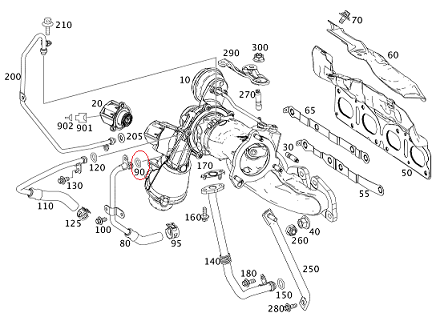 Mercedes  W117 270 Motor Turbo Oringi/Oring