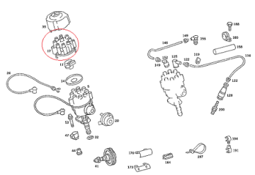 Mercedes W126 116/117/Motor 420-500-560 Distribütör Kapağı