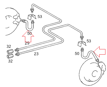 Mercedes W124/W208/W210/W202/W203 Fren Hortumu Arka 1996 Sonrası