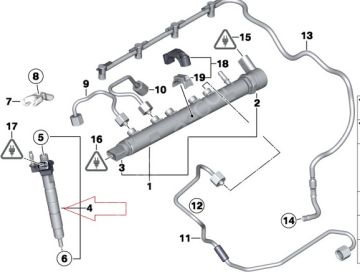 Bmw E90/F10F20/F30 N47N/57N Motor Enjektör