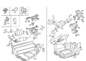 Mercedes E Class W210/W220/W210/W202/W124 113 Motor Benzin Pompası/Yakıt Pompası