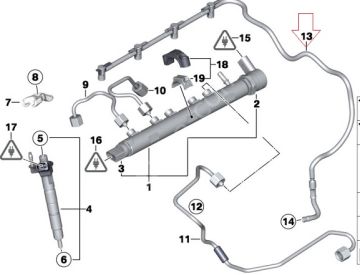 Bmw E90/F10F20/F30 N47N/57N Motor Enjektör Geri Dönüş Borusu