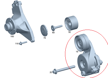 Vito W639/Viano/Sprinter/Mercedes W204/W212/W219/W211/W221/W164/W251/WGLK204 642 Motor V Kayış Gergi Kütüğü