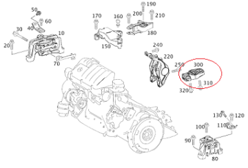 Mercedes W176 180 270 Motor Kulağı/Motor Takozu Arka Alt Sol