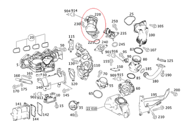 Mercedes W211/W204 646 Motor Egr Valfi