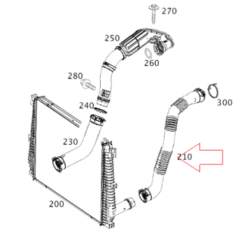 Mercedes C Seri W205 626 Motor Turbo Şarj Hava Borusu