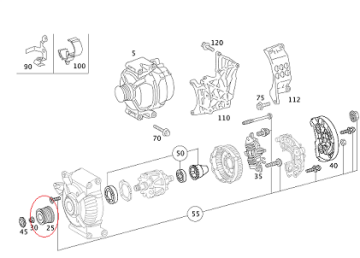 Sprinter-Vito 611-646-651 Motor Alternatör Kasnağı Kanallı