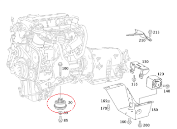 Sprinter W906/W907/Vito W639 646/651 Motor Motor Kulağı,Motor Takozu Sol