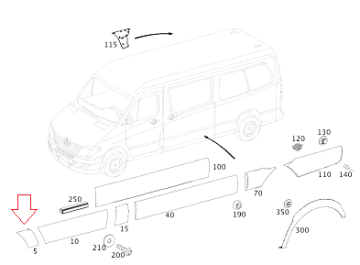 Sprinter W906 Çamurluk Uç Kaplaması Ön Sol/Çamurluk Bakaliti