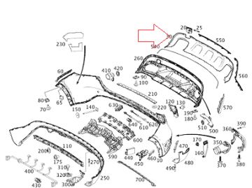 Mercedes W156 Gla 200 Arka Tampon Kaplaması Üst