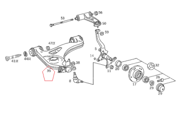 Mercedes W202 Ön Alt Salıncak Rotilsiz Sağ