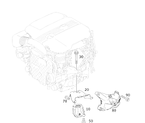 Mercedes W205 626 Motor Motor Kulağı/Motor Takozu Sağ