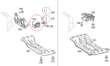 Mercedes W205 626 Motor Şanzuman Kulağı/Şanzuman Takozu