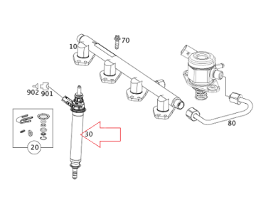 Mercedes W156 Gla 200 270/274/276 Motor Enjektör