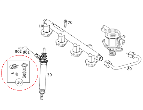 Mercedes W156 Gla 200 270 Motor Enjektör Tutucu Yay