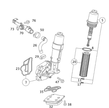 Mercedes E Glass W212/W203/W204/W211 271 Motor Yağ Flitresi