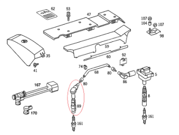 Mercedes W202/W140 104 Motor Buji Başlığı