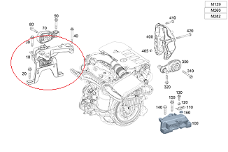 Mercedes CLA W118 Motor Kulağı/Motor Takozu Sağ Ön