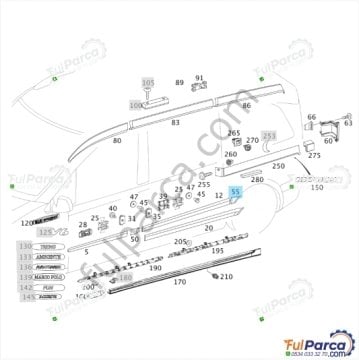 Vito W639/Viano Arka Çamurluk Ağzı Bakaliti/Çıta SOL Badem/SOL Bakalit
