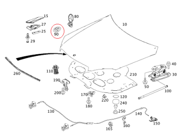 Mercedes W204/W205/W212/W213 Ön Kaput Arması/Ön Amlem