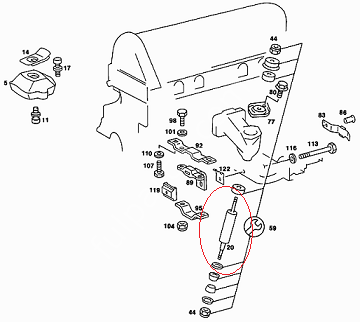 Mercedes W123 Motor Amortisörü