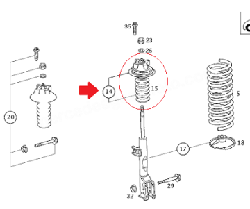 Vaneo W414/W168/A168 Ön Amortisör Üst Takozu Sağ