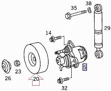 Mercedes W170/W210/W124/W202/W203/W208/W263 111 Motor Kayış Gergi Kasnağı/Gergi Rulmanı