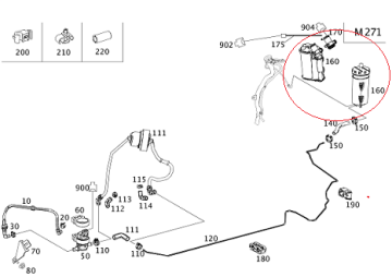 Mercedes W204 271 Motor Aktif Karbon Flitresi(Yakıt Flitresi)