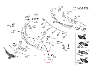 Mercedes W207 Far Yıkama Kapağı Sağ