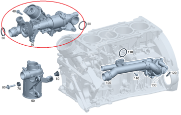 Mercedes W204/W212  274 Benzinli Motor Devirdaim/Su Pompası/Water Pump