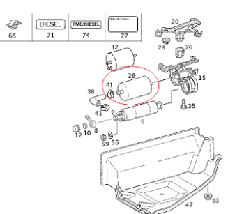 Mercedes W140/W210/Sprinter 111/112/104/604/602  Motor Benzin Flitresi/Yakıt Flitresi