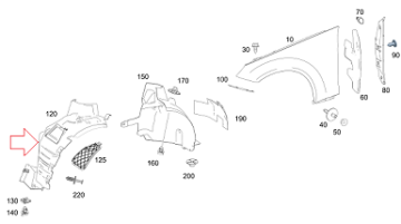 Mercedes W207 Çamurluk Davlumbazı Ön Sağ