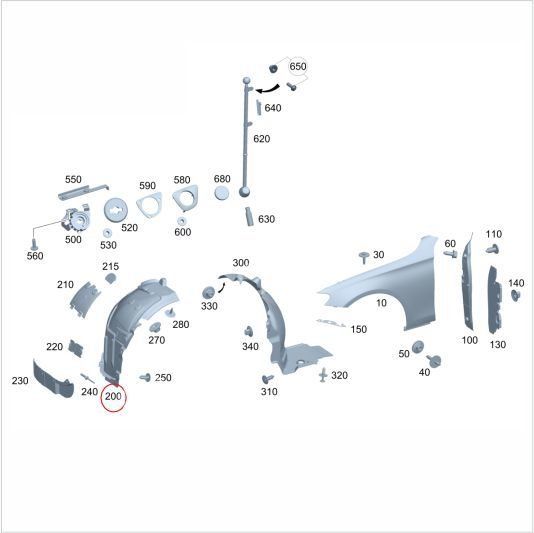 Mercedes E Seri W213 Çamurluk Davlumbazı/Önün Önü SAĞ