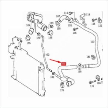 Vito W638 611 Motor Radyatör Hortumu/Radyatör Geri Dönüş Hortumu Alt Sol
