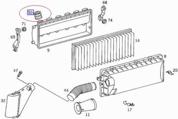 Vito W639 651/652 Motor Hava Flitre Körüğü/Hava Flitre Boğaz Hortumu/Flitre Ara Lastik Borusu