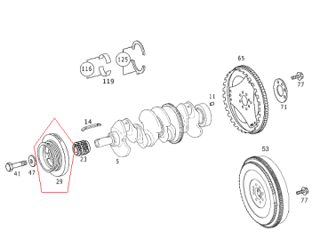 Vito W639/Viano/Sprinter/W202/W203/W210/W211 611/646 Motor Krank Kasnağı/Sönümleyici