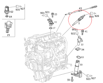 Mercedes W210/Vito W638/W639/Sprinter Euro4 611/642/646 Motor Isıtma Bujisi/Kızdırma Bujisi
